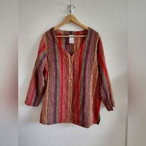 SOLD SOLD Multi Color ROAMAN'S  Button Front Blouse Top